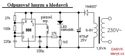 Ilustračná schéma ultrazvukového zvlhčovača