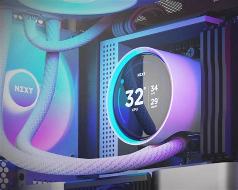 Produktová fotografia AIO chladiča NZXT s LCD displejom