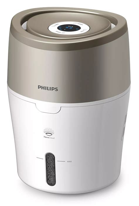Detailný záber zvlhčovača vzduchu Philips HU4803/01 s dôrazom na technológiu NanoCloud a jemnú paru.
