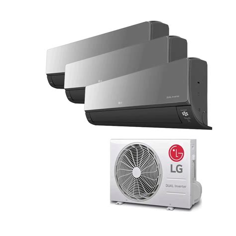 schematická infografika: multisplit systém LG Artcool s rôznymi vnútornými jednotkami
