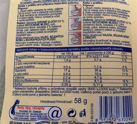 Infografika zobrazujúca nutričné hodnoty ovsených vločiek