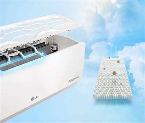 Schéma 5-krokového čistenia vzduchu v kazetovej klimatizácii LG