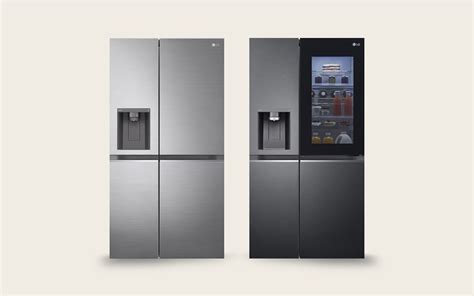 Schéma rôznych typov amerických chladničiek: side-by-side, štvordverové a French door modely