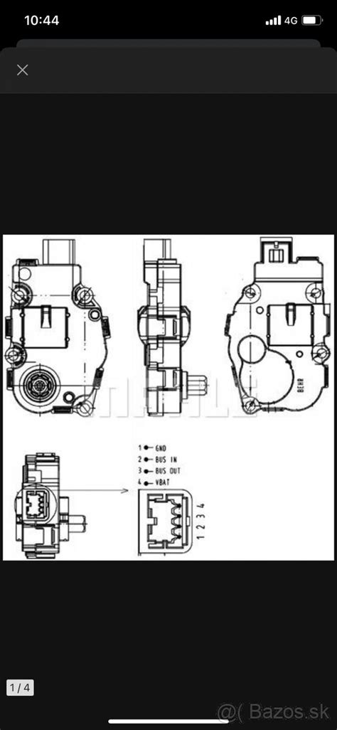 Detail servomotoru pre ovládanie klapky ventilácie