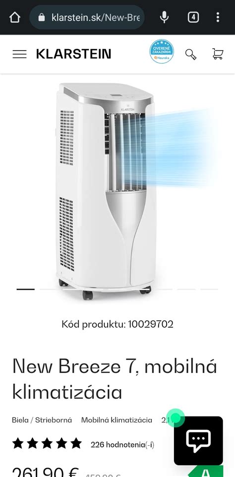 Ilustračná fotografia mobilnej klimatizácie Klarstein New Breeze 7