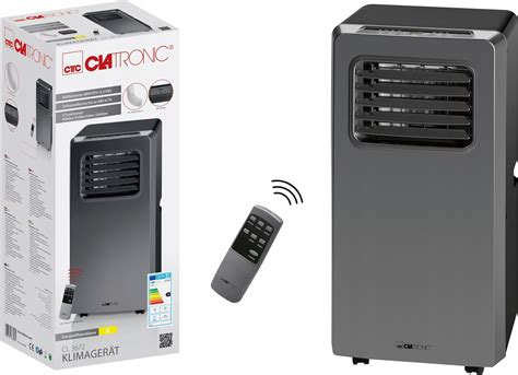 Produktové fotografie mobilnej klimatizácie Clatronic CL 3639 v čierno-sivom prevedení