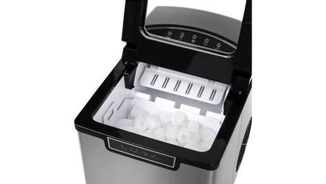 Ilustrácia vnútorného usporiadania americkej chladničky s detailom na výrobník ľadu