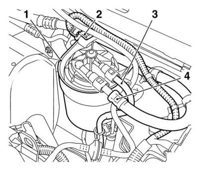 Detail palivového filtra automobilu