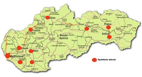 Mapa mesta Detva s vyznačenými lokalitami bytov na predaj