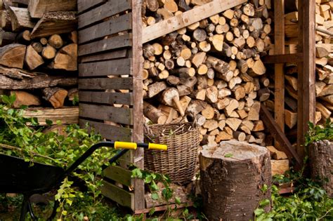 Ilustrácia znázorňujúca správne uskladnené drevo na kúrenie.