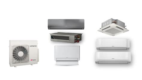 Fotografie různých typů vnitřních jednotek klimatizace