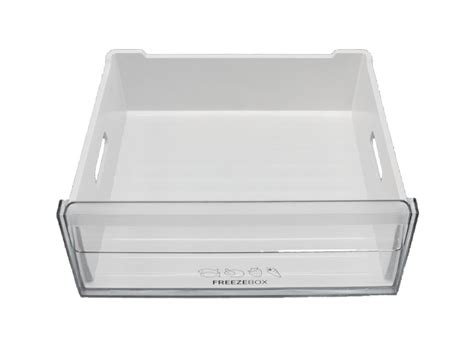 Vizualizácia univerzálnej nádoby do zásuvky chladničky, ukazujúca jej pripevnenie na policu a možnosti uloženia drobných potravín.