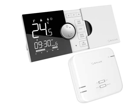 Detailný pohľad na displej termostatu SALUS 091PRO s ikonami funkcií