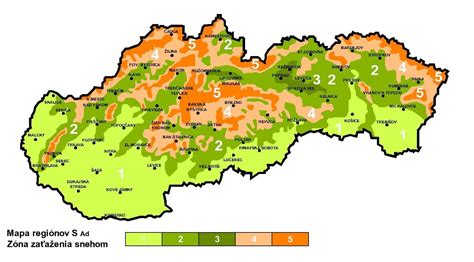 Radónová mapa Slovenska s vyznačenými oblasťami rizika