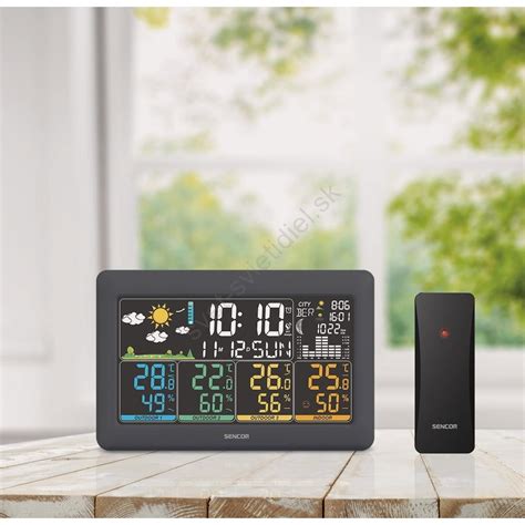 Dizajn meteostanice s dreveným povrchom a farebným LCD displejom