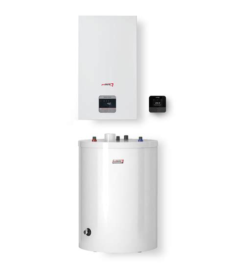 Ilustračná fotografia zostavy kotla, zásobníka a regulátora Protherm