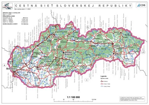 Mapa Slovenska s vyznačenou hustotou plynárenskej siete.