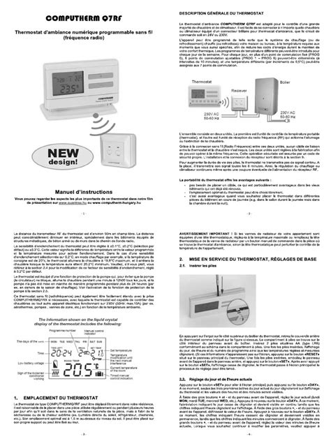 The COMPUTHERM Q7RF thermostat and receiver unit, highlighting wireless communication.