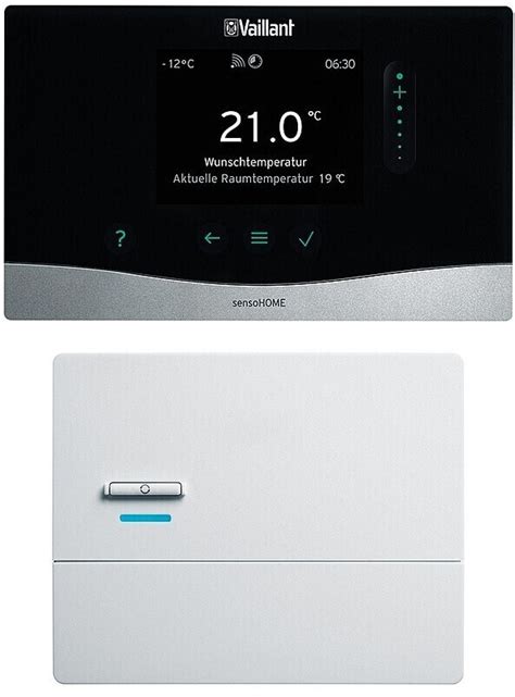 Ilustračná fotografia digitálneho programovateľného bezdrôtového termostatu Vaillant sensoHOME VRT 380f/2 s dotykovým displejom