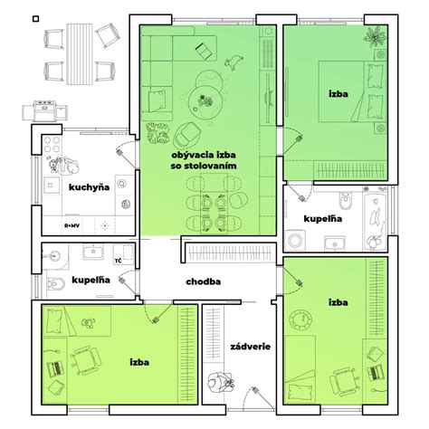 Infografika ideálnych teplôt pre rôzne miestnosti v domácnosti
