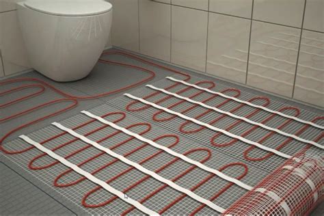 Schéma inštalácie elektrickej vykurovacej rohože pod dlažbou v kúpeľni