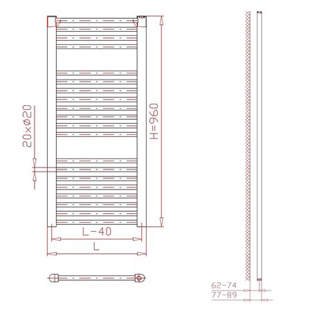 Schéma: detail D-profilu a prierez horizontálnych tyčí radiátora Thermal Trend KD