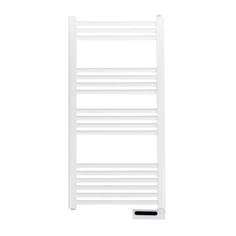 Detailná fotografia elektrického rebríkového radiátora Eurom Sani-Towel 750 s digitálnym termostatom.