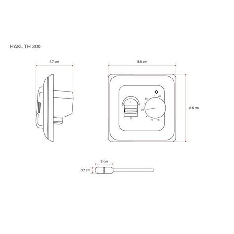 Detail podlahového snímača termostatu HAKL TH 300