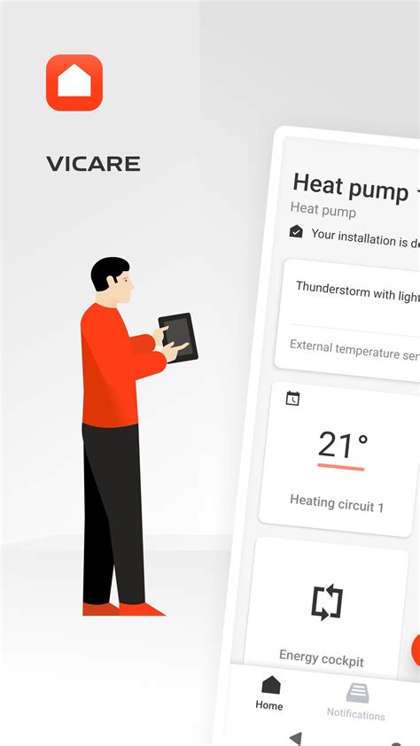 Screenshot aplikácie ViCare zobrazujúci stav úpravne vody a upozornenie na doplnenie soli