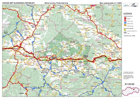 mapa okresu Levoča znázorňujúca obslužnosť technických služieb
