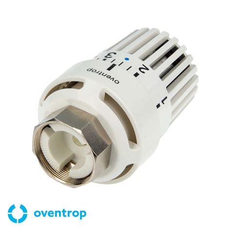 Koláž rôznych dizajnov termostatických hlavíc Oventrop (Uni L, Uni X, Uni SH, Vindo)