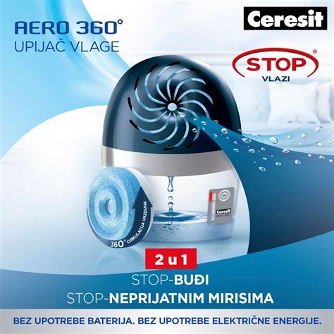 Detailný pohľad na náhradnú tabletu Ceresit Aero 360° s popisom jej štruktúry