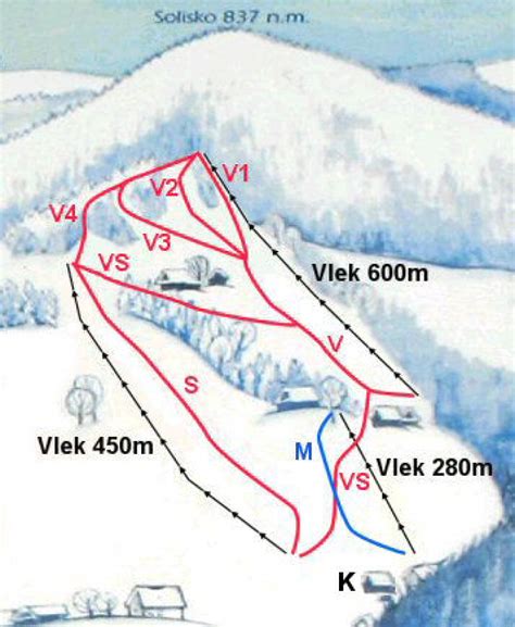 Rodinný areál Ski areál Solisko obklopený ihličnatými lesmi.