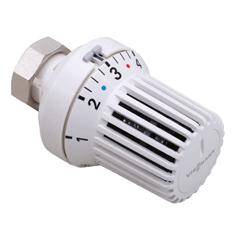 Detailne zobrazená termostatická hlavica s číselnou stupnicou.